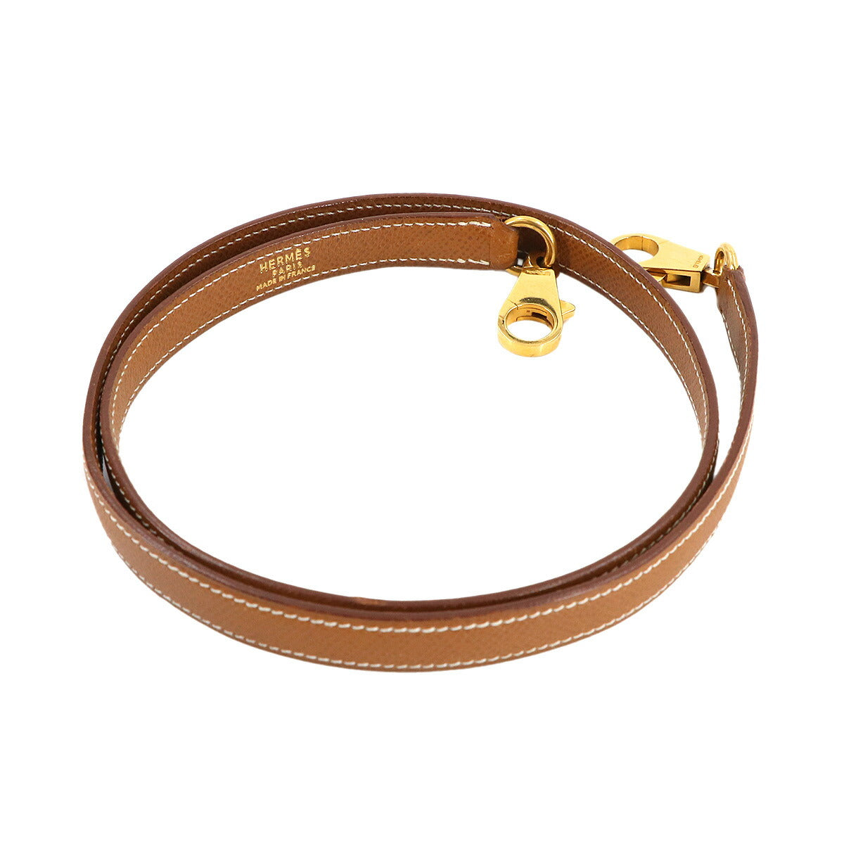 Shoulder strap Coushevel Epsom Gold Brown