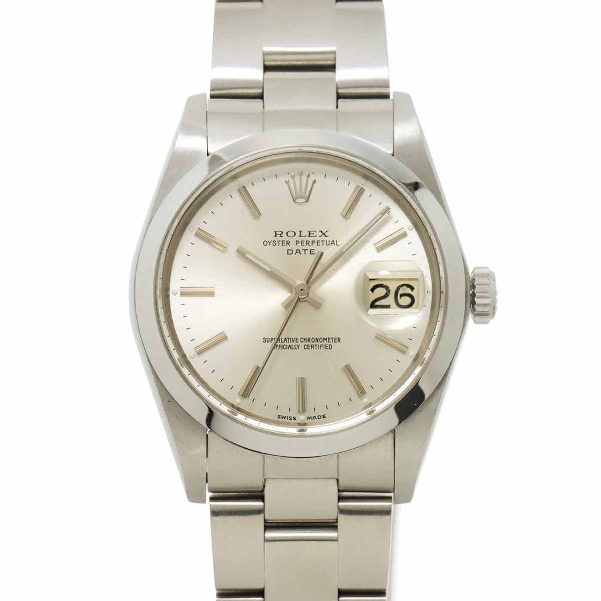 Oyster Perpetual Date 1500 Serial 4 Silver Dial Mens Watch