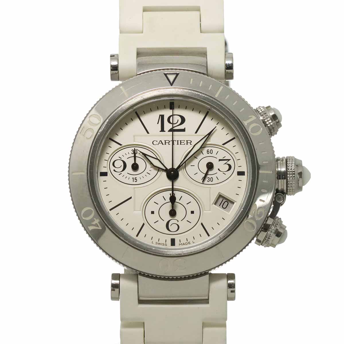 Pasha Seatimer Chronograph W3140005 Quartz Silver Dial