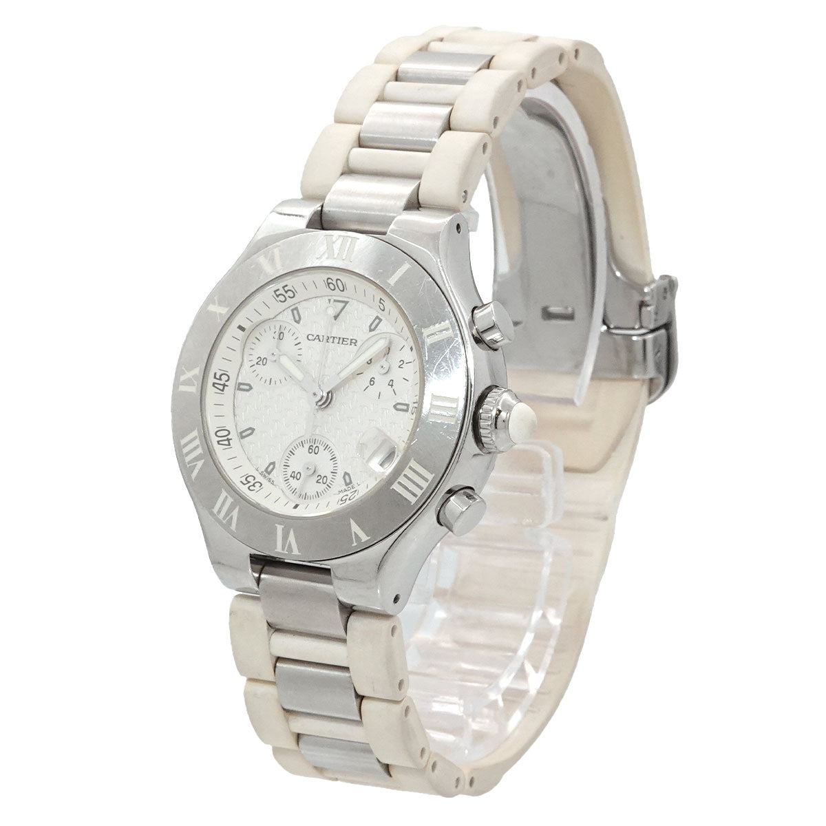 Must 21 Chronoscaph W10197U2 Quartz White Dial Ladies Watch