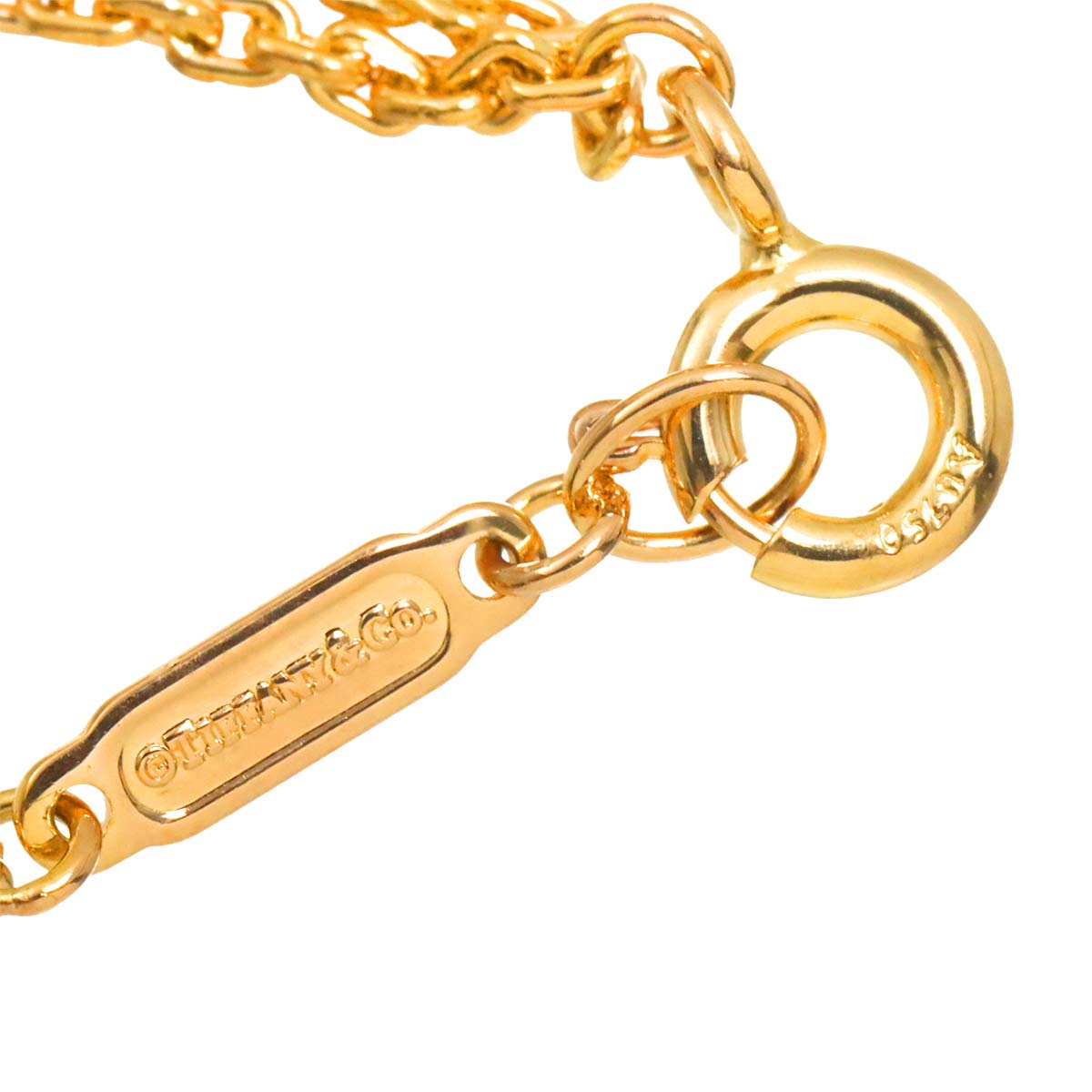 Hardware Large Link Diamond 0.74ct Necklace 18K PG 750