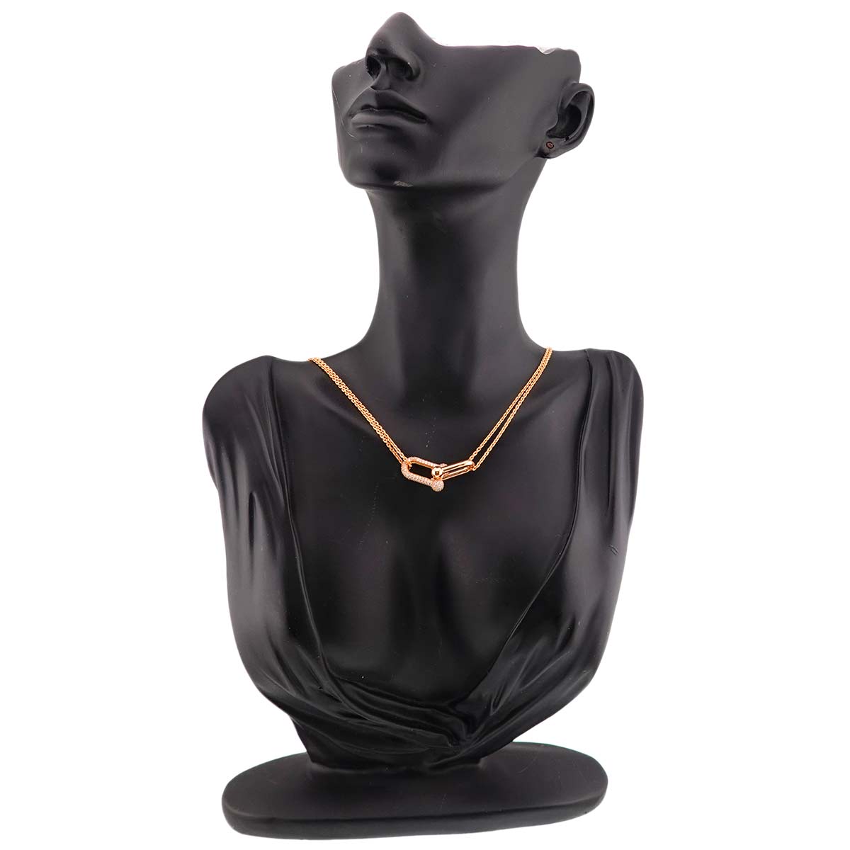 Hardware Large Link Diamond 0.74ct Necklace 18K PG 750