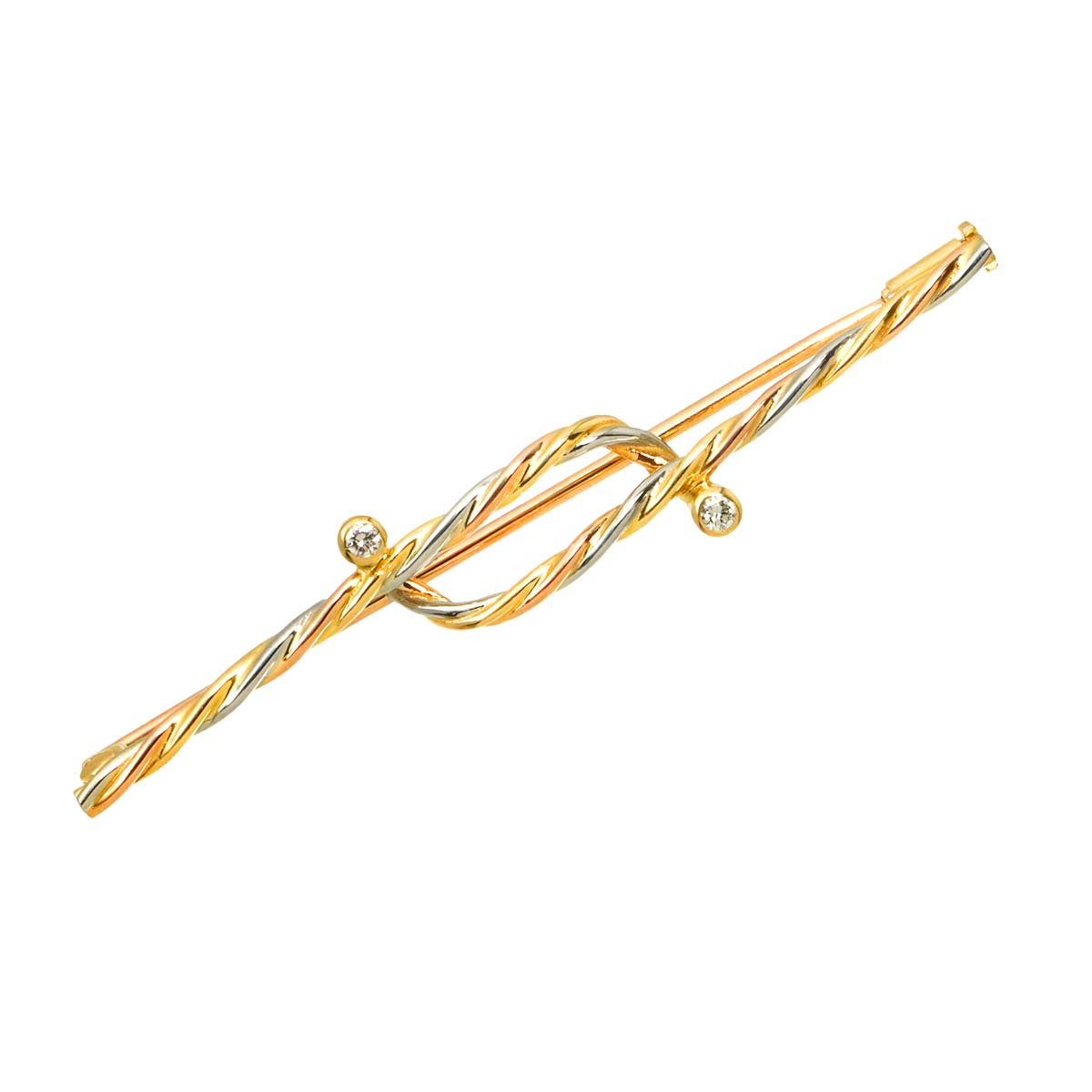 Diamond Brooch 18K YG WG PG 750