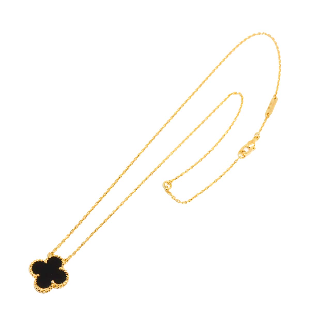 Vintage Alhambra Onyx Necklace 18K YG 750