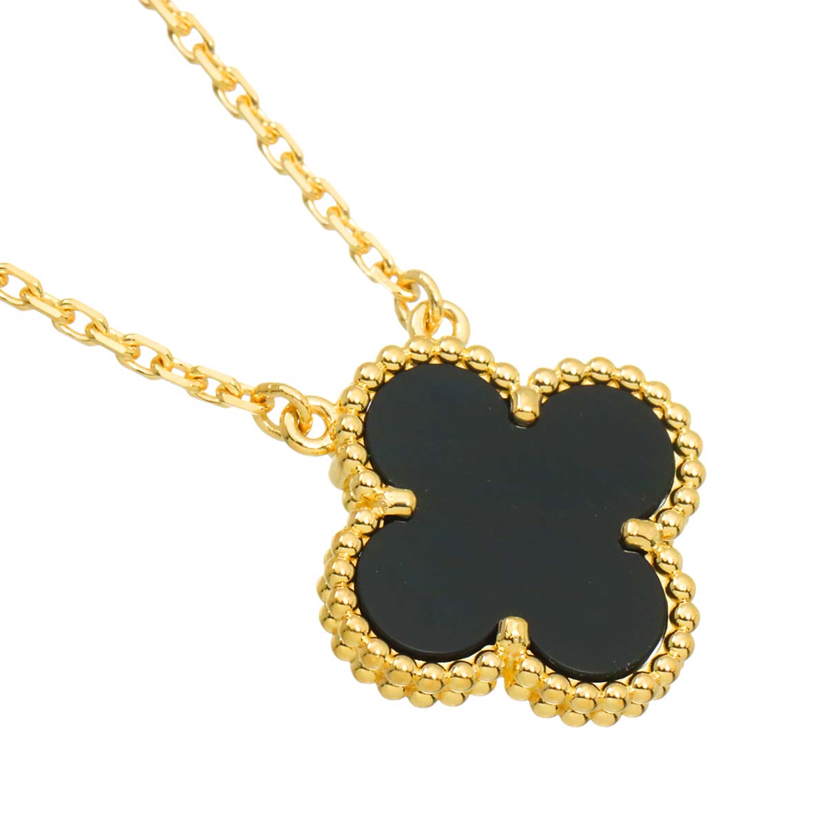 Vintage Alhambra Onyx Necklace 18K YG 750