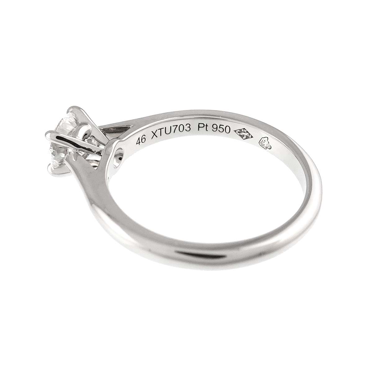 Diamond 0.37ct F/VVS1/3EX Ring Platinum Size46 3.75(US)