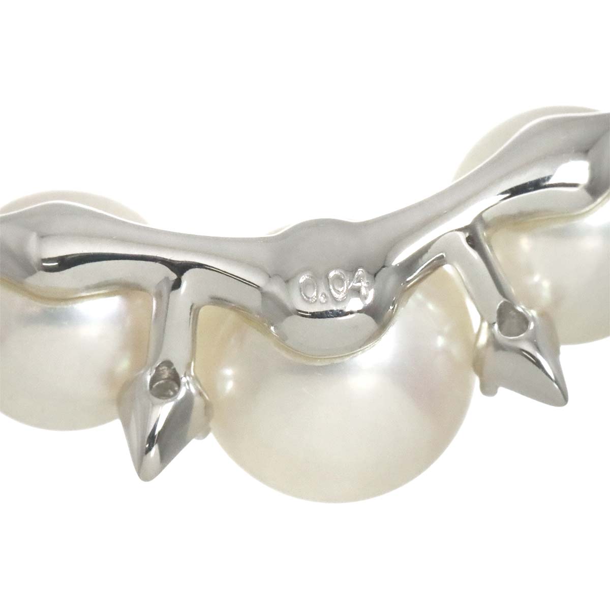 Akoya Pearl 6.8-5.9mm Diamond Necklace 18K WG 750