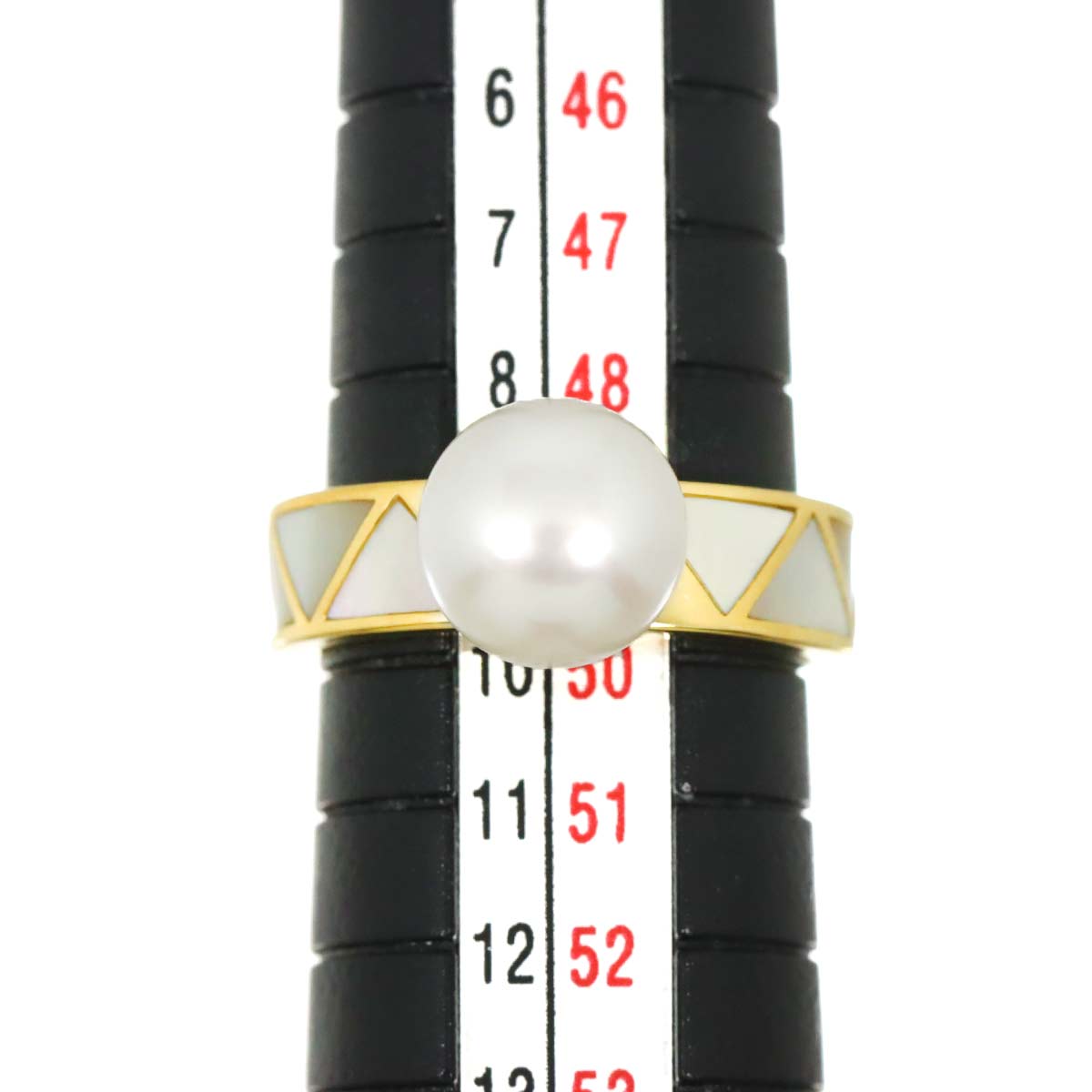 Akoya Pearl 8.4mm MOP Ring 18K YG 750 Size4.75-5(US)
