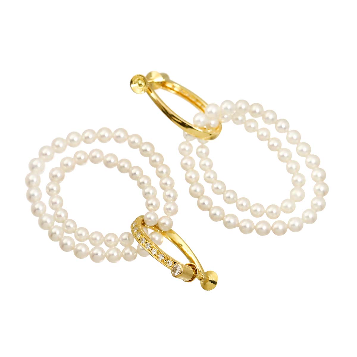 Baby Pearl Diamond 0.19ct/0.19ct Earrings 18K YG 750