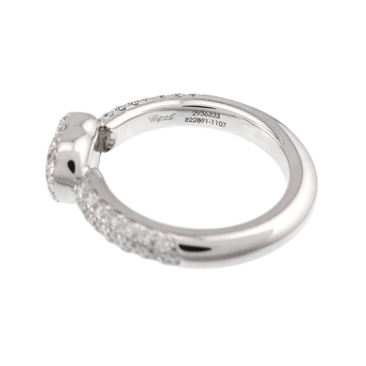 Happy Diamond Heart Ring 18K White Gold 750 Size5.25(US)