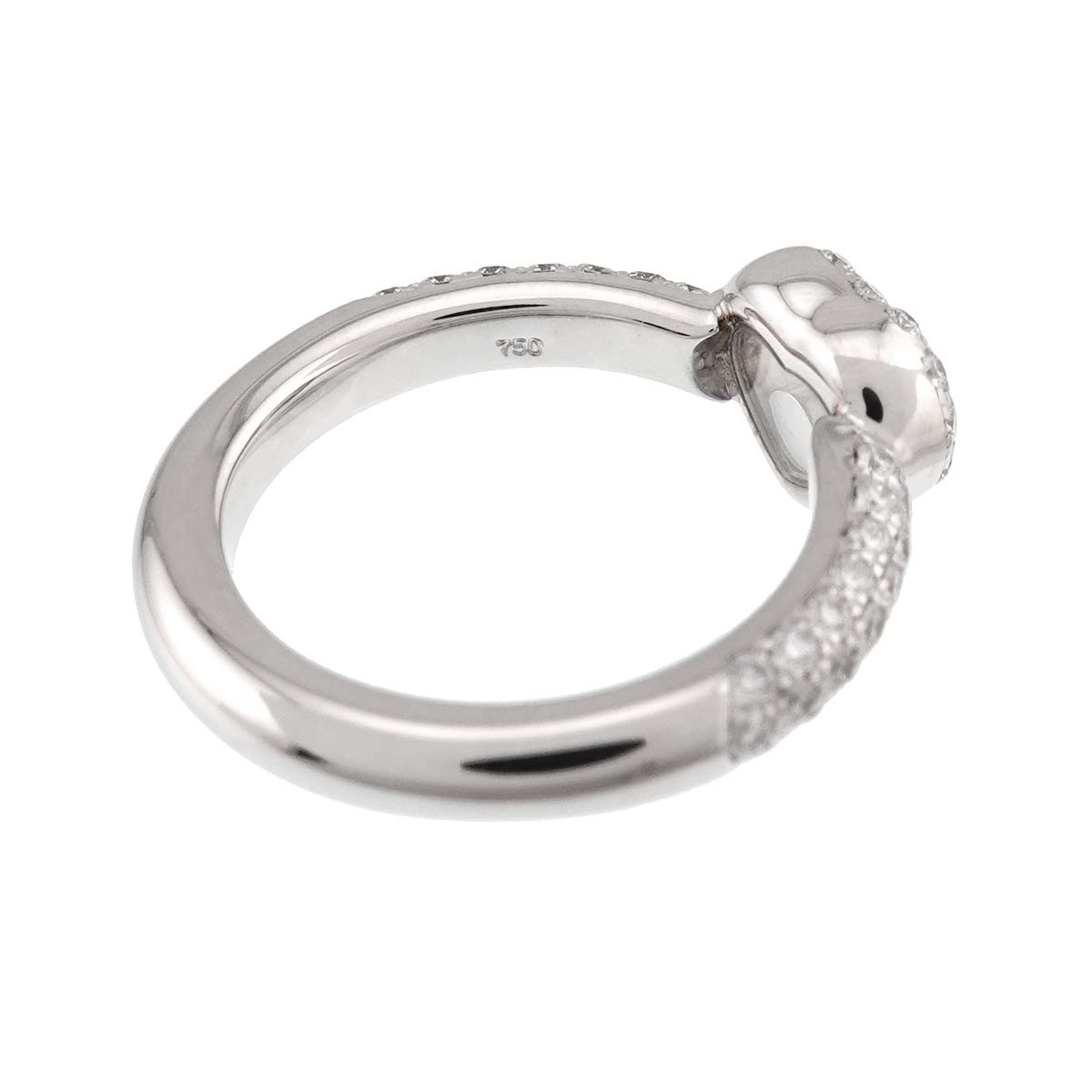Happy Diamond Heart Ring 18K White Gold 750 Size5.25(US)