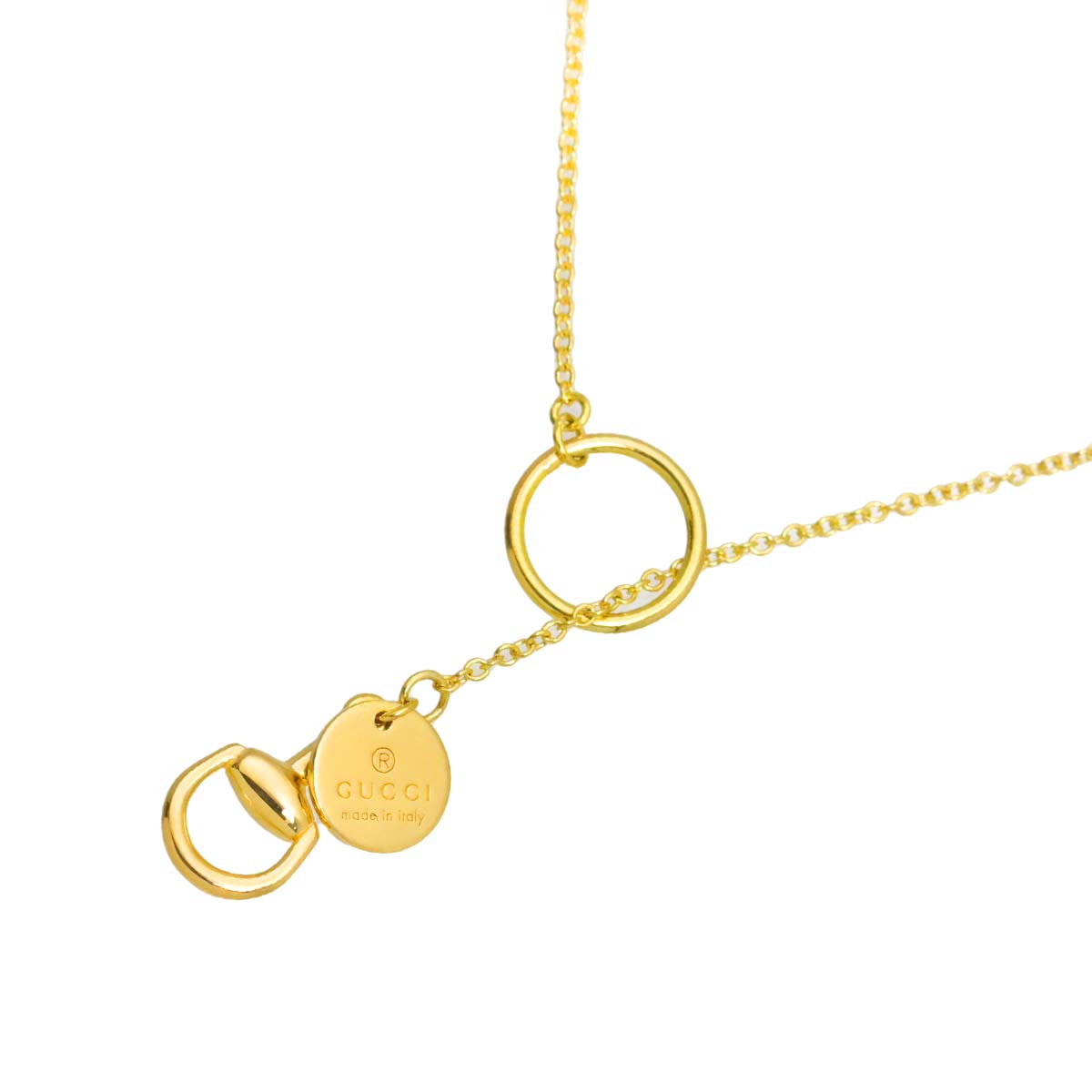 GUCCI Lariat Necklace 18K Yellow Gold 750