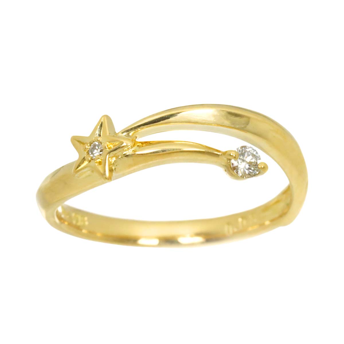 Diamond 0.03ct Ring 18K YG 750 Size2-2.25(US)