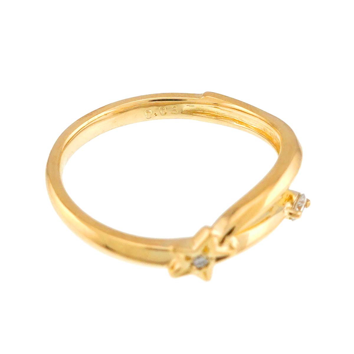 Diamond 0.03ct Ring 18K YG 750 Size2-2.25(US)