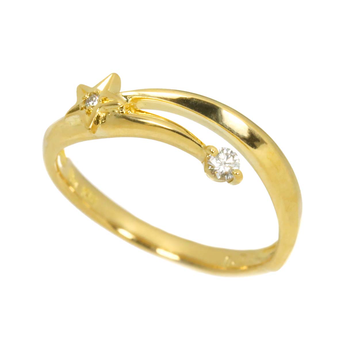 Diamond 0.03ct Ring 18K YG 750 Size2-2.25(US)