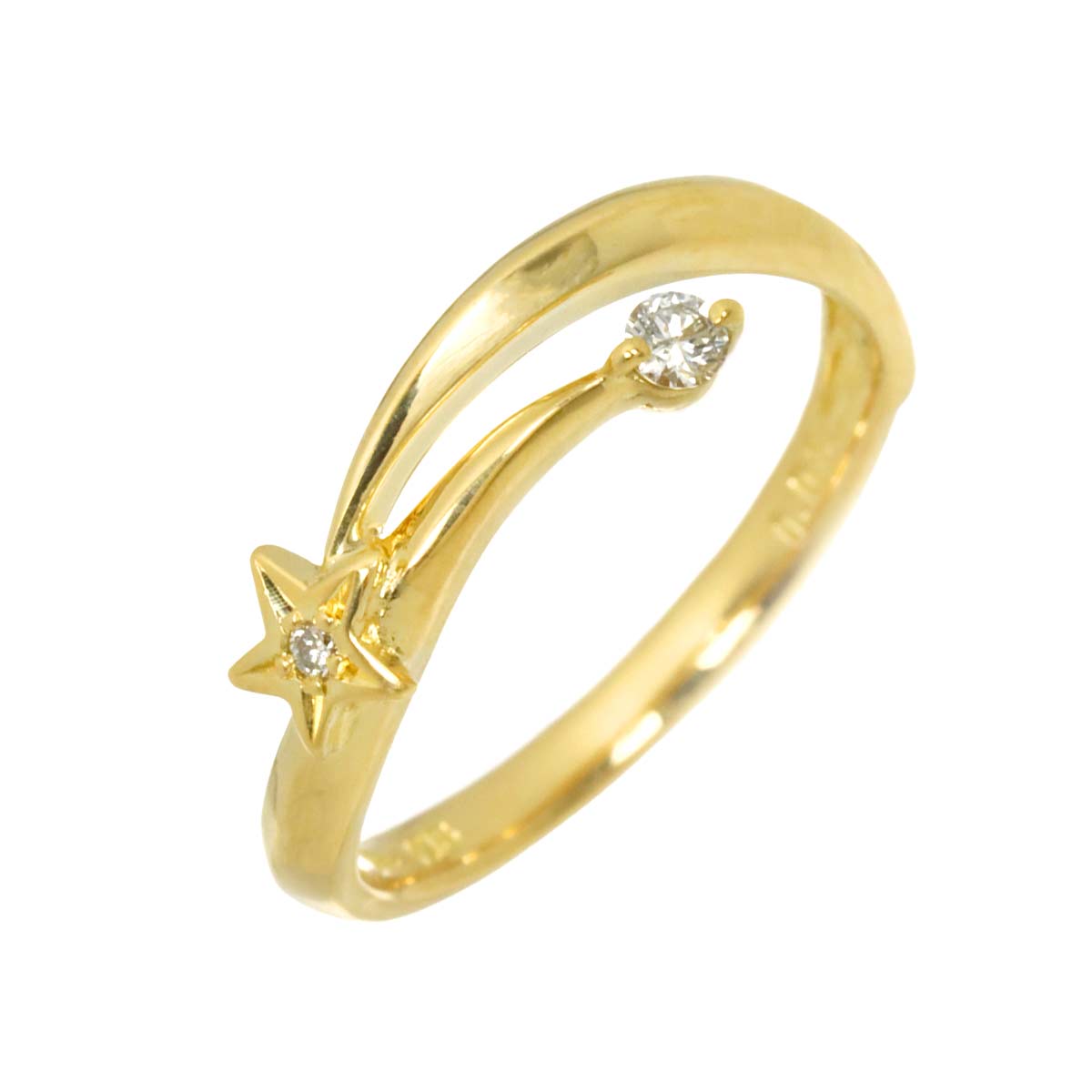 Diamond 0.03ct Ring 18K YG 750 Size2-2.25(US)