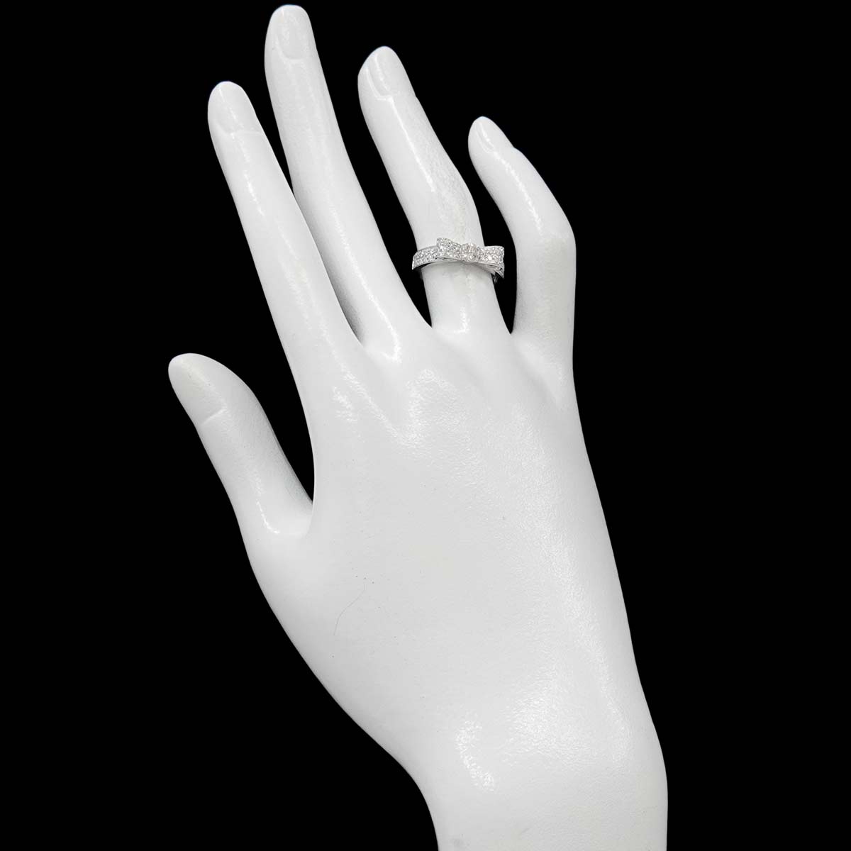 Ruban Diamond MM Ring 18K White Gold 750 Sise51 5.5-5.75(US)