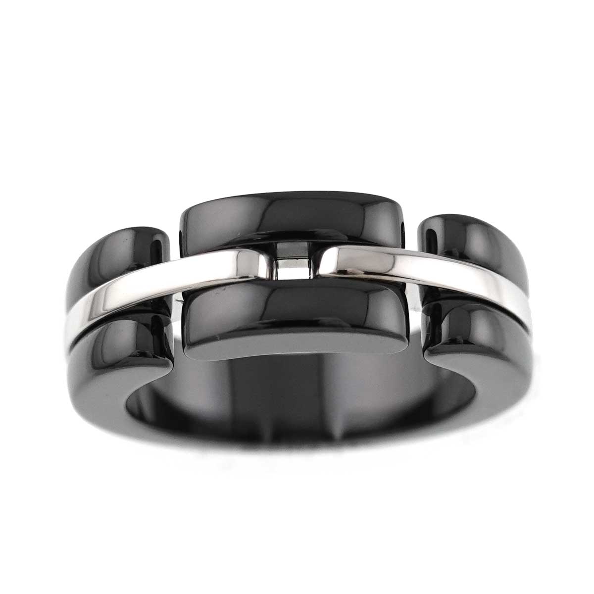 ULTRA Ring Black Ceramic 18K WG 750 Size51 5.25(US)
