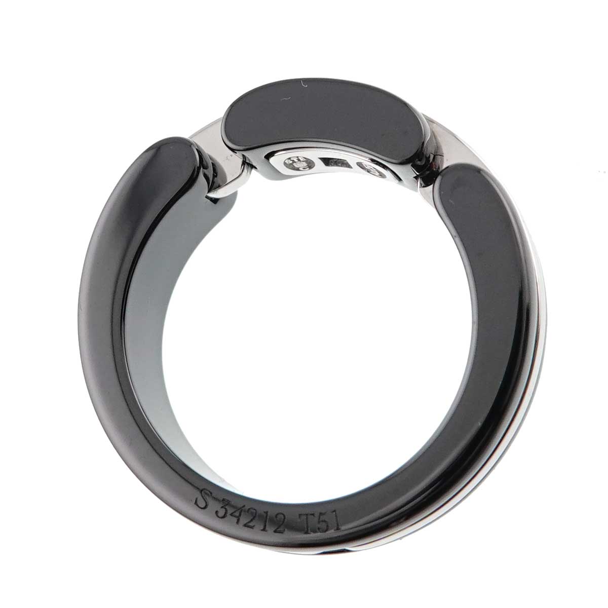 ULTRA Ring Black Ceramic 18K WG 750 Size51 5.25(US)