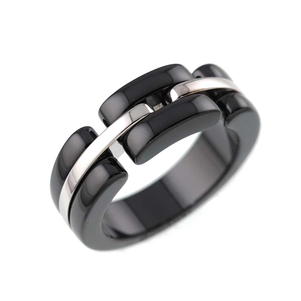 ULTRA Ring Black Ceramic 18K WG 750 Size51 5.25(US)