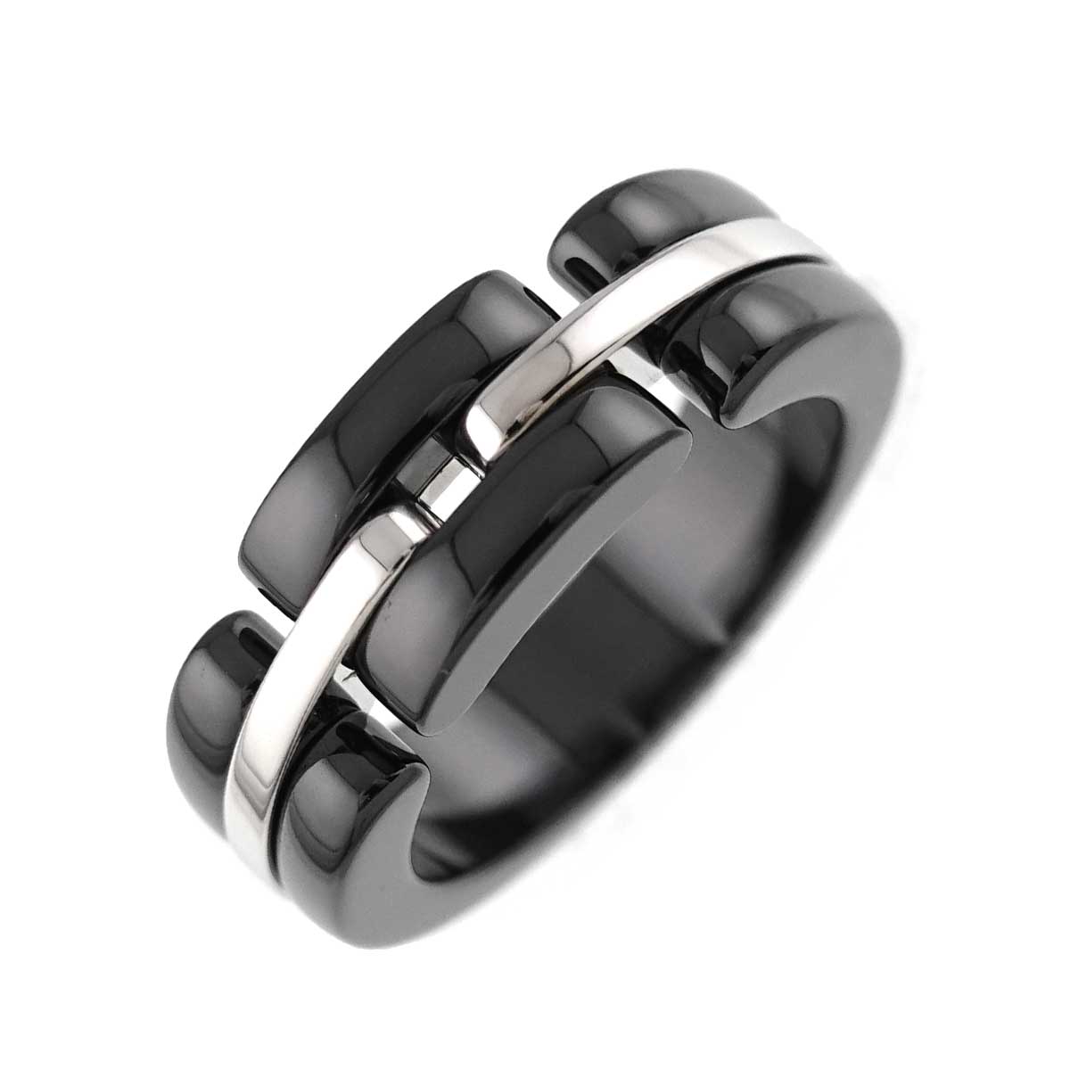 ULTRA Ring Black Ceramic 18K WG 750 Size51 5.25(US)