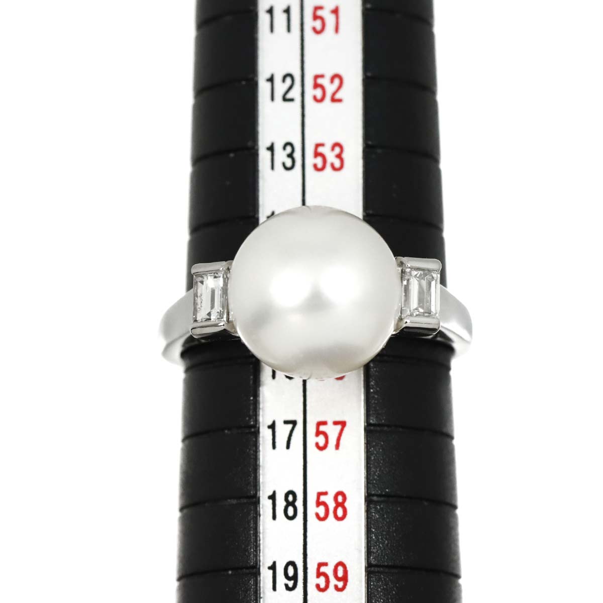 South Sea pearl 11.0mm Diamond 0.36ct Ring Pt size7.5(US)