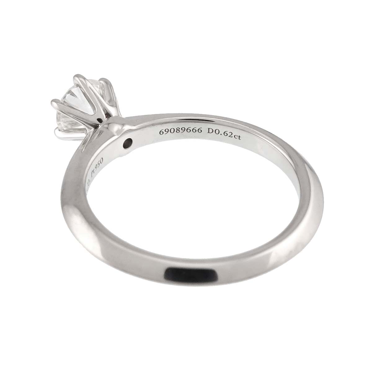 Diamond 0.62ct I/VS1/3EX Ring Pt Platinum Size5.5-5.75(US)