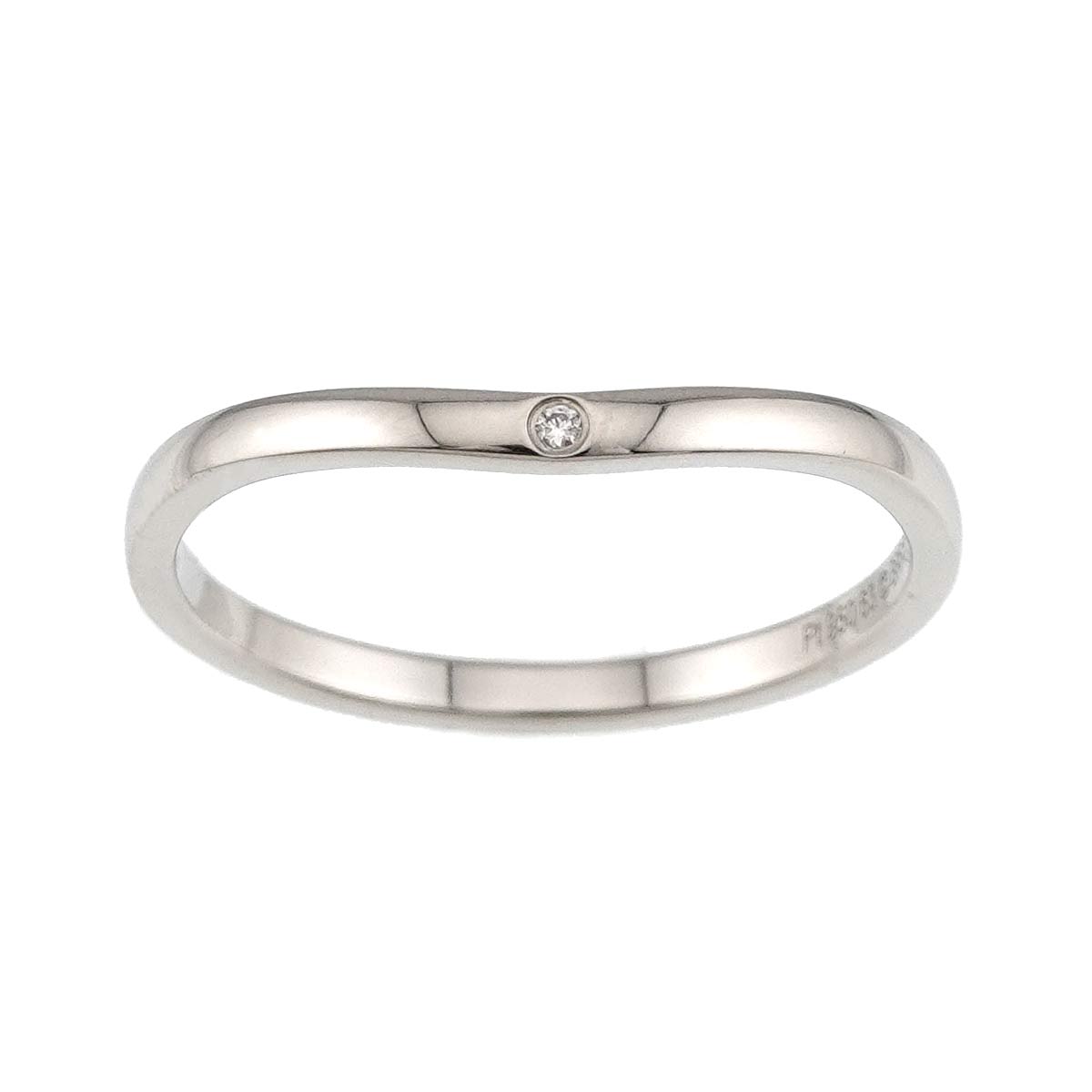 Ballerine curve Diamond 3P Ring Pt Pt size63 10.25(US)