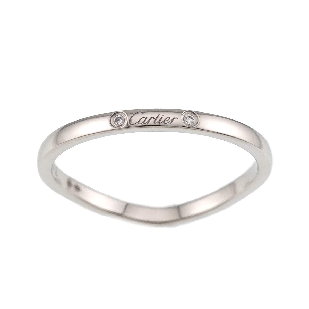 Ballerine curve Diamond 3P Ring Pt Pt size63 10.25(US)