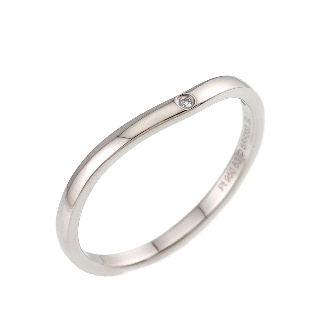 Ballerine curve Diamond 3P Ring Pt Pt size63 10.25(US)