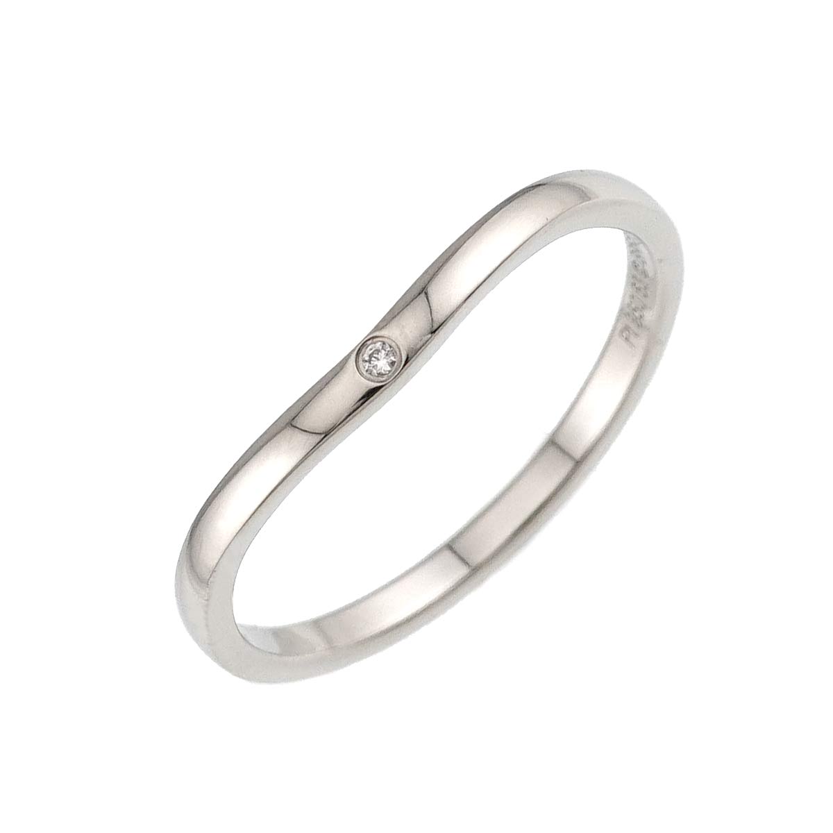 Ballerine curve Diamond 3P Ring Pt Pt size63 10.25(US)