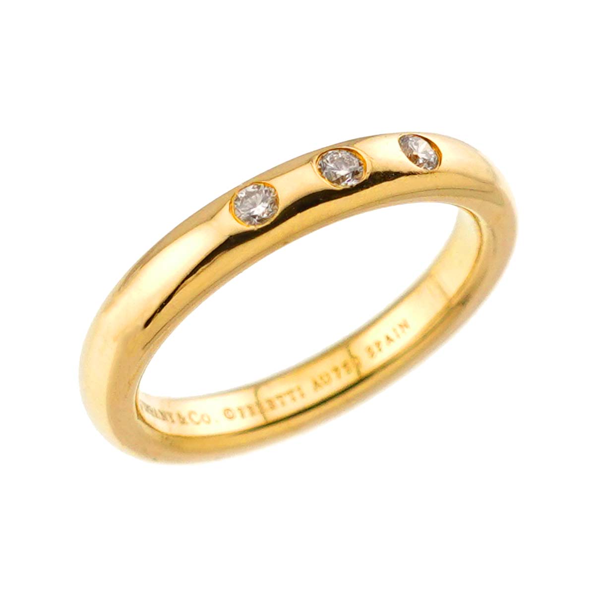 Stacking Diamond 3P Ring 18K Yellow Gold 750 Size3.25(US)
