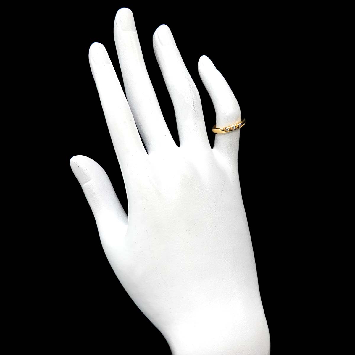 Stacking Diamond 3P Ring 18K Yellow Gold 750 Size3.25(US)
