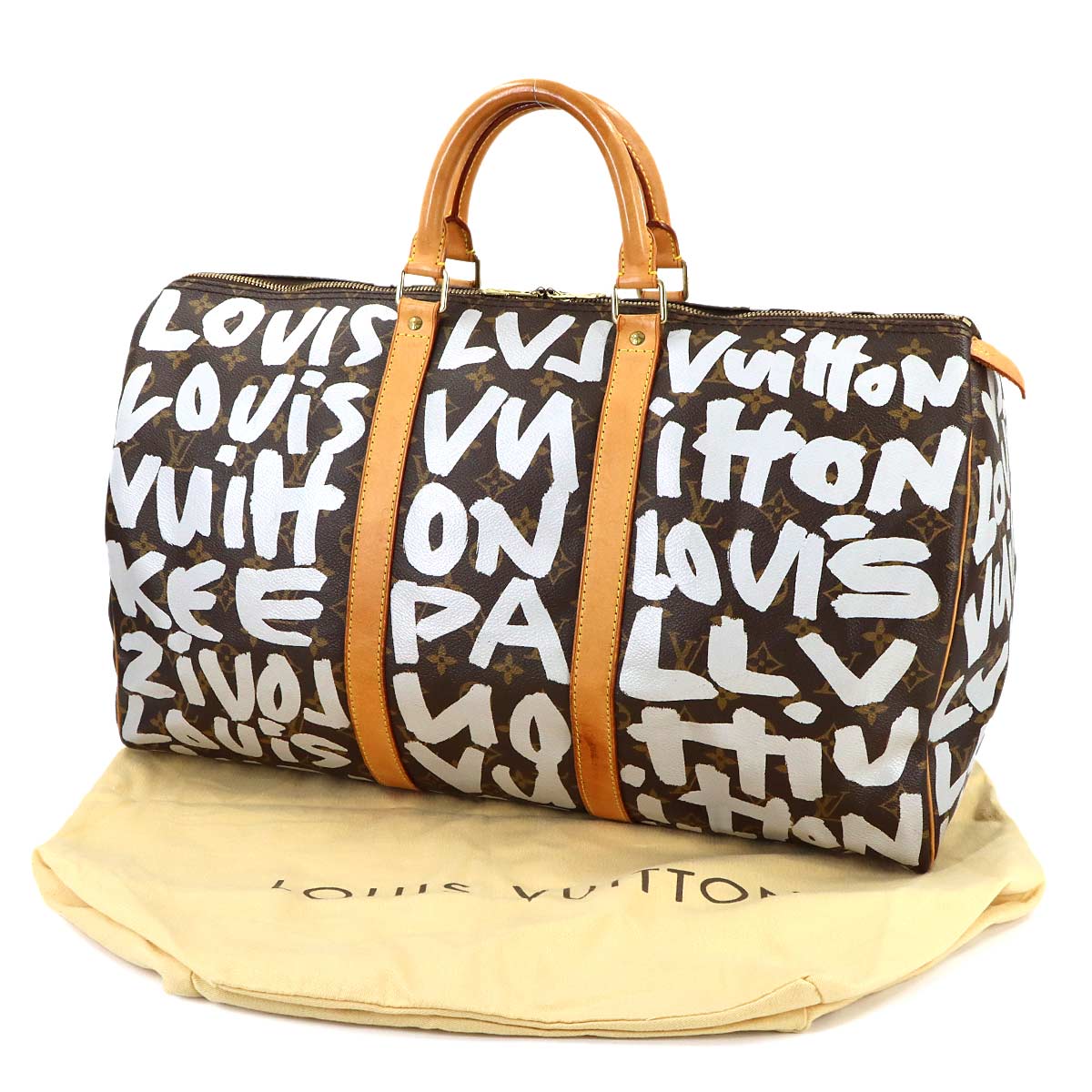 Monogram Graffiti Keepall 50 Luggage Argent M92197