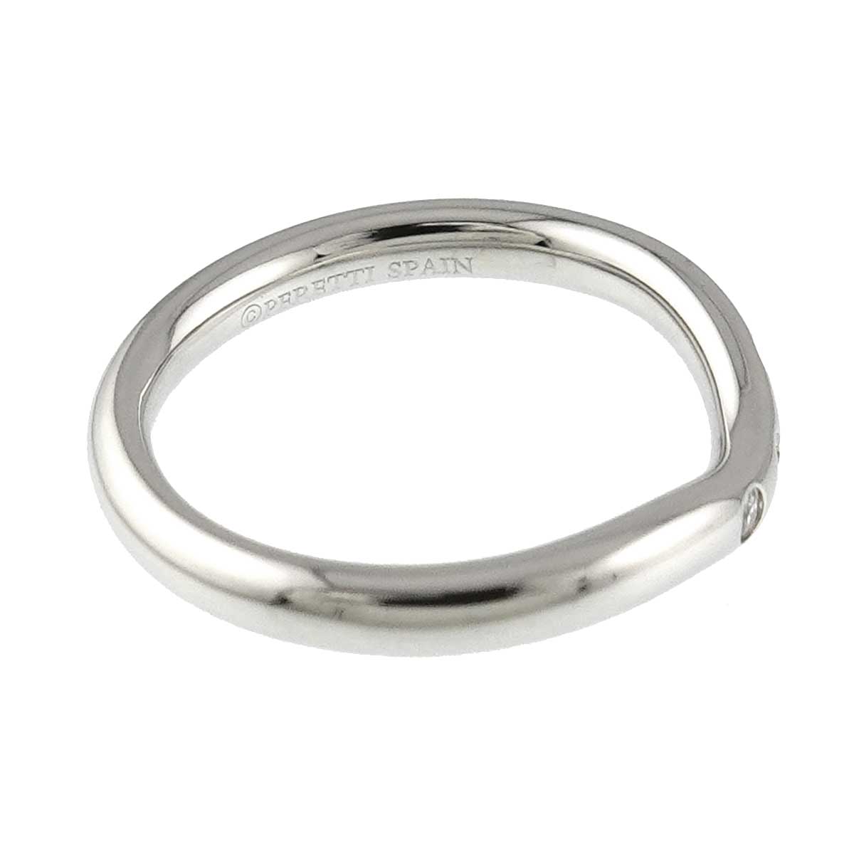 Curved Band Diamond Ring Platinum size2.5(US)