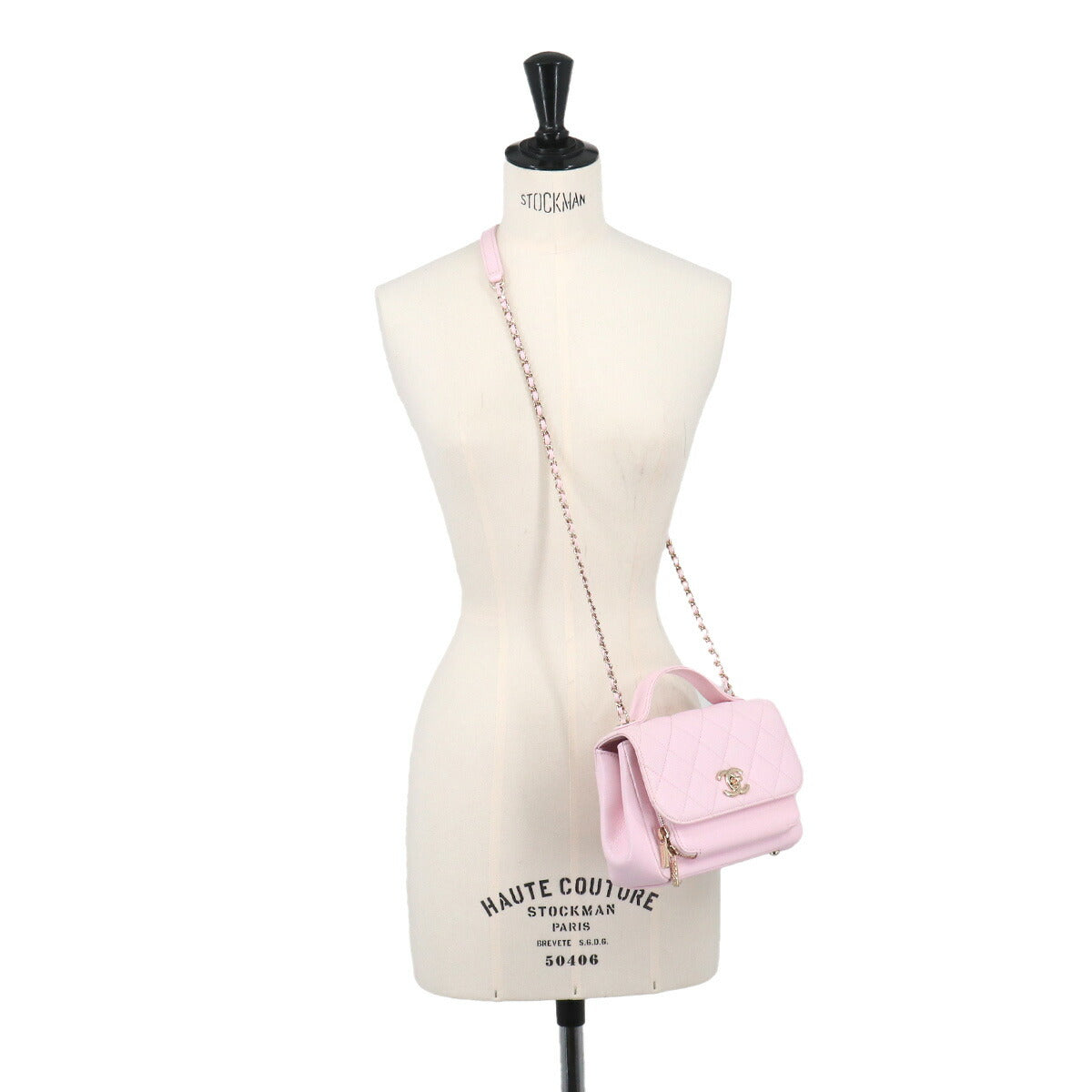 Matelasse Business Affinity Hand Chain Shoulder Bag Pink A93749
