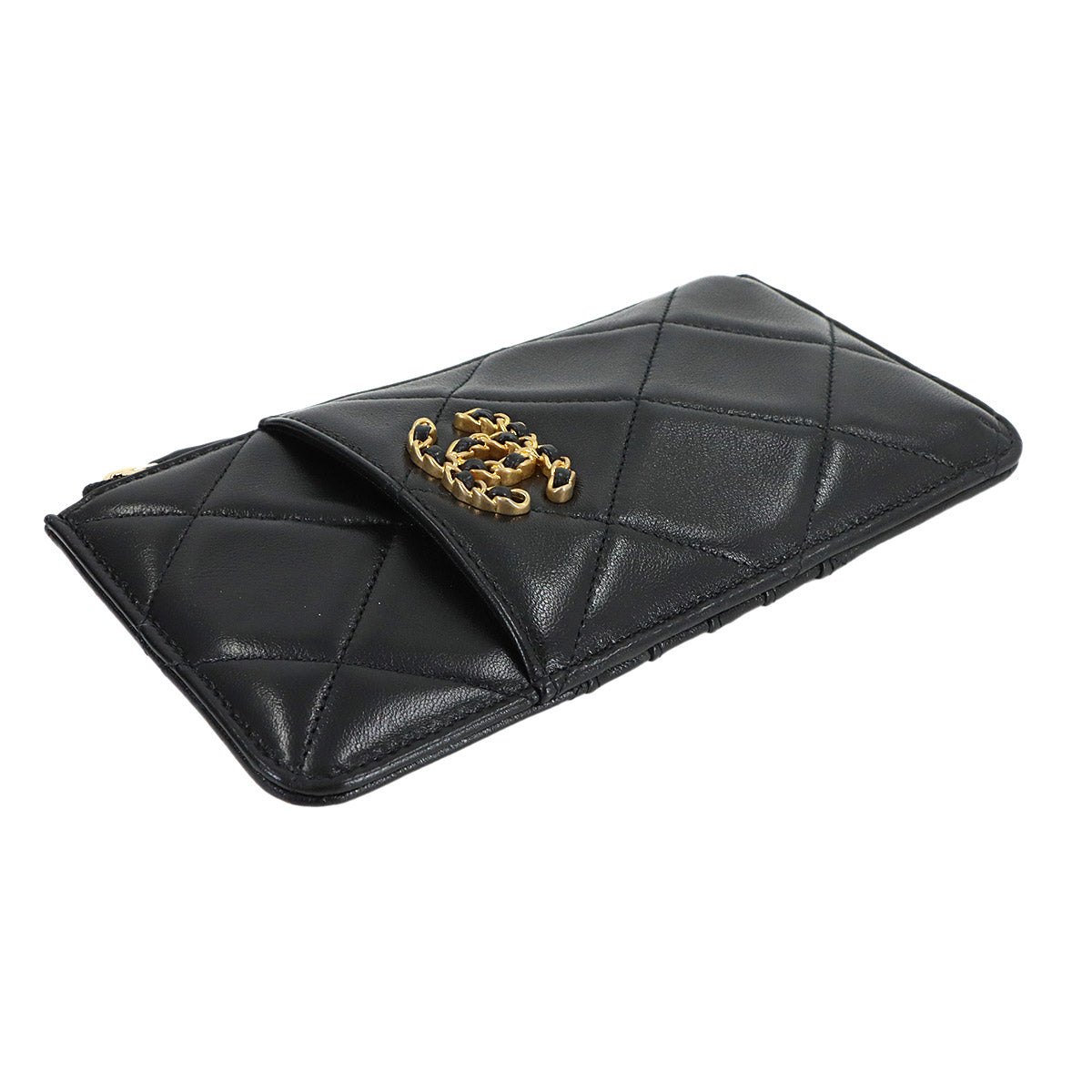 19 Phone and Card Case Pouch Leather black AP1182 Purse