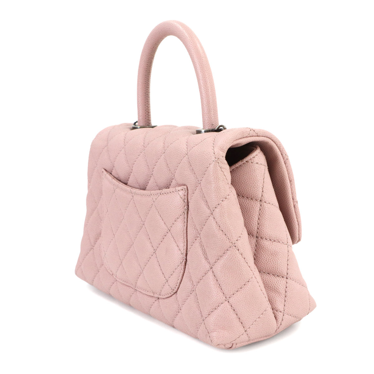 Matelasse Hand Shoulder Bag Leather Pink A92990 Purse