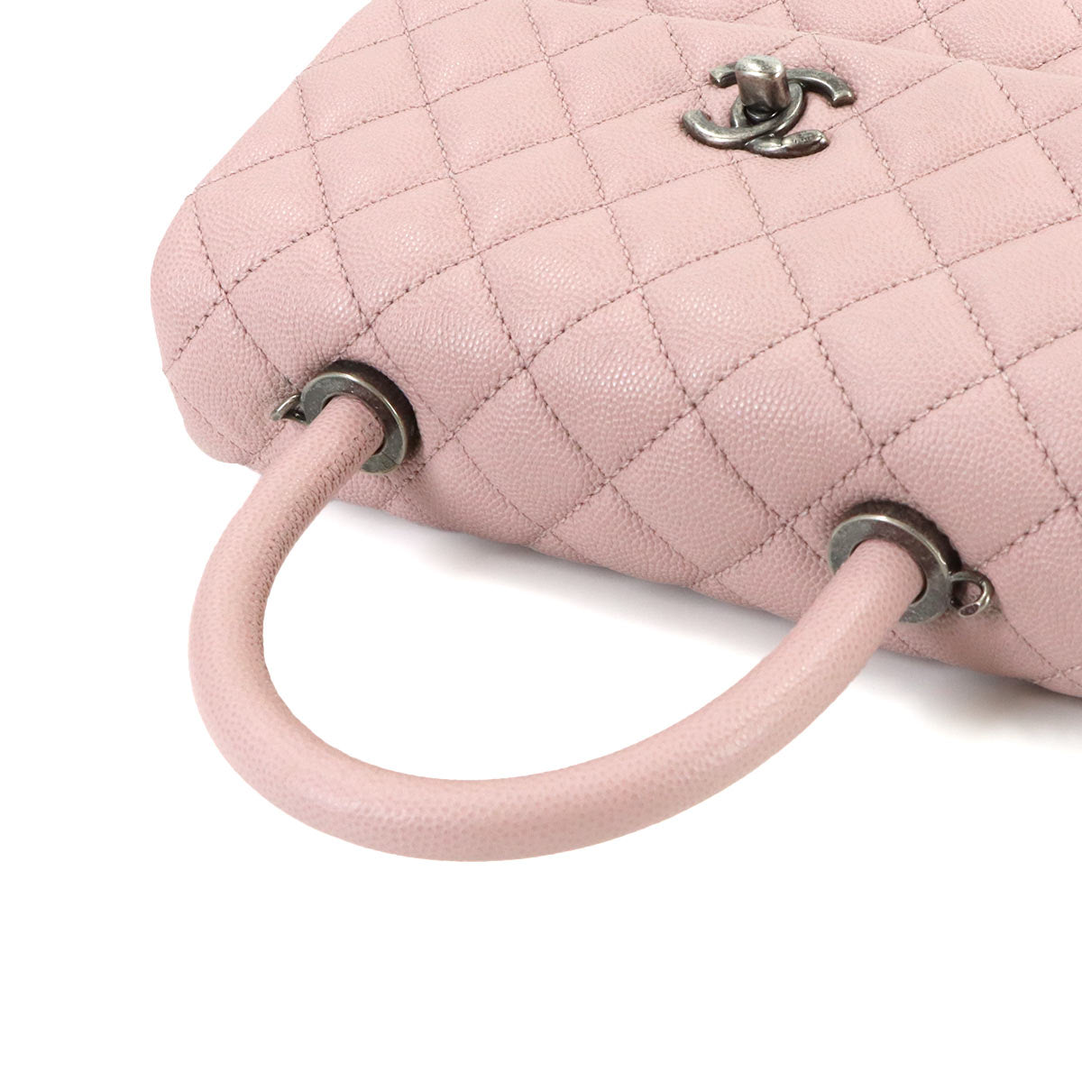 Matelasse Hand Shoulder Bag Leather Pink A92990 Purse