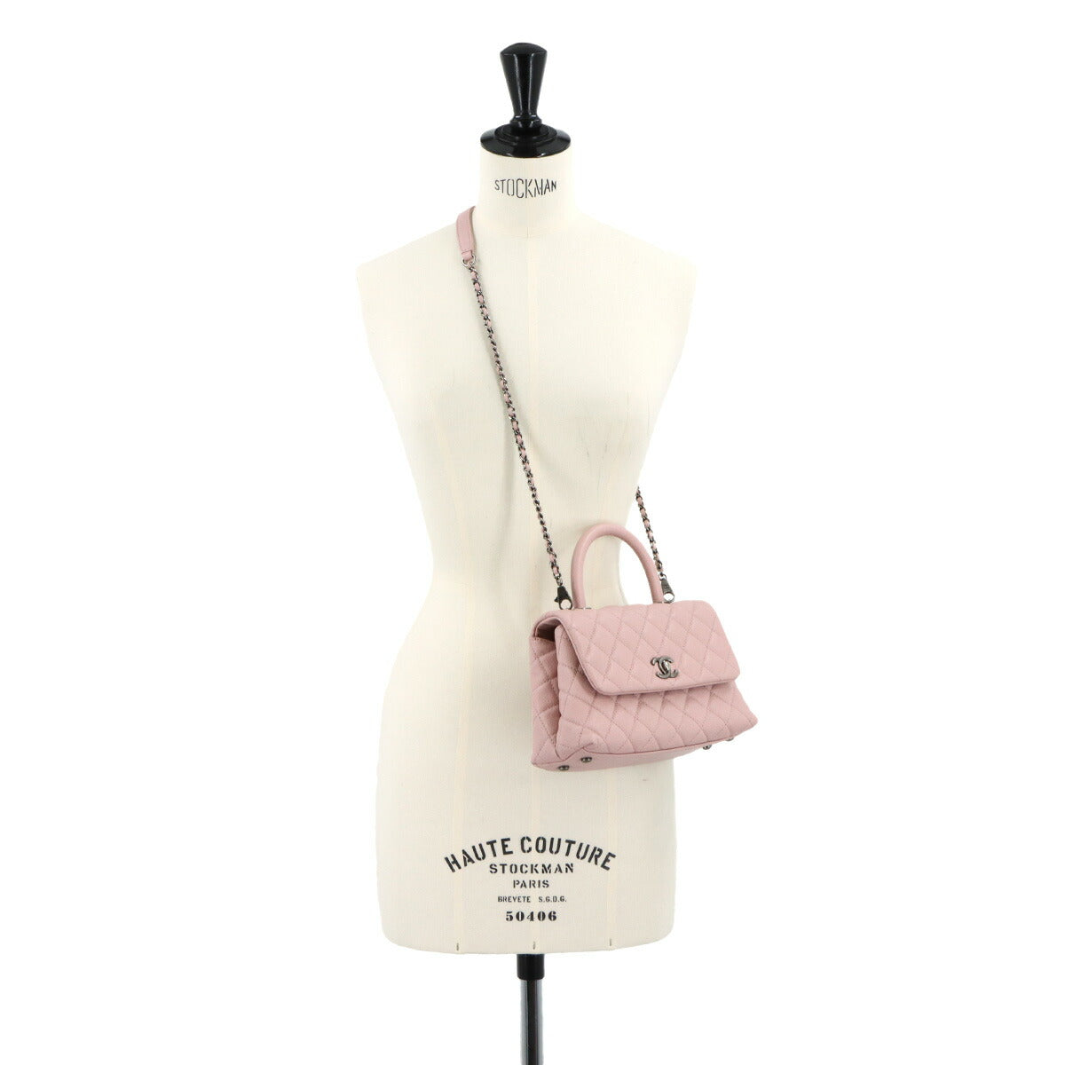 Matelasse Hand Shoulder Bag Leather Pink A92990 Purse