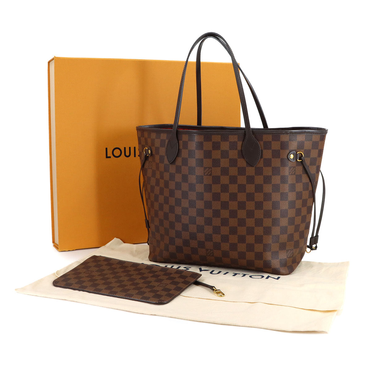 Damier Neverfull MM Tote Bag Ebene Cerise N41358 Purse
