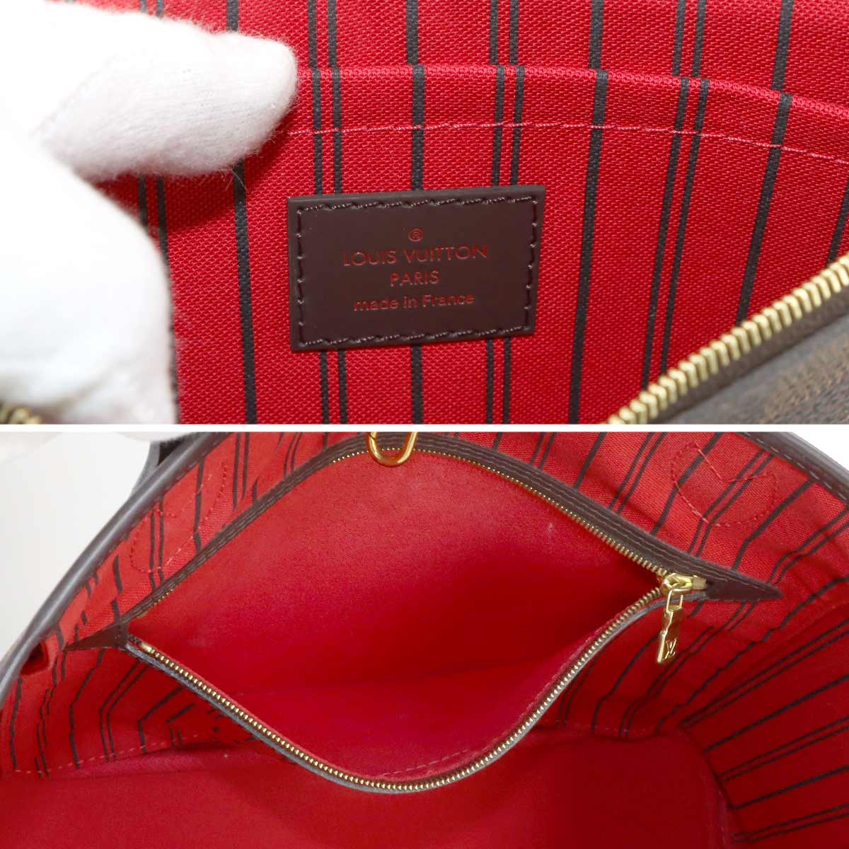Damier Neverfull MM Tote Bag Ebene Cerise N41358 Purse