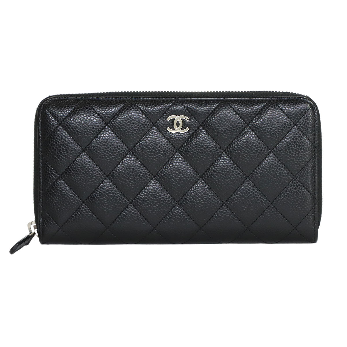 Matelasse Classic Long Zipped Wallet Leather Black A50097