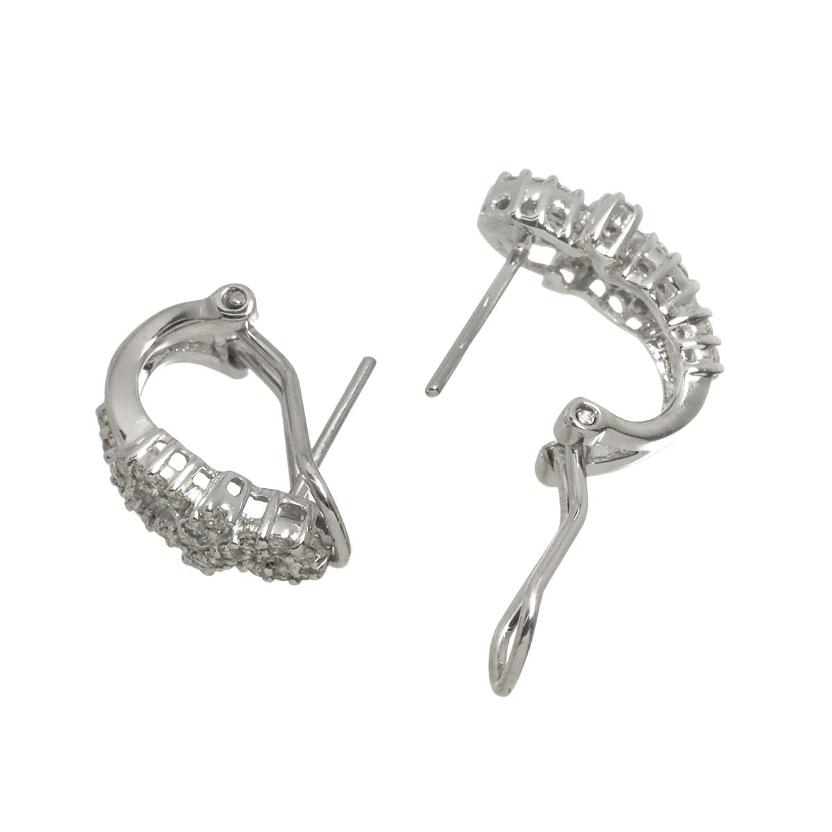 Diamond Earrings Pierced 14K K14 WG 585