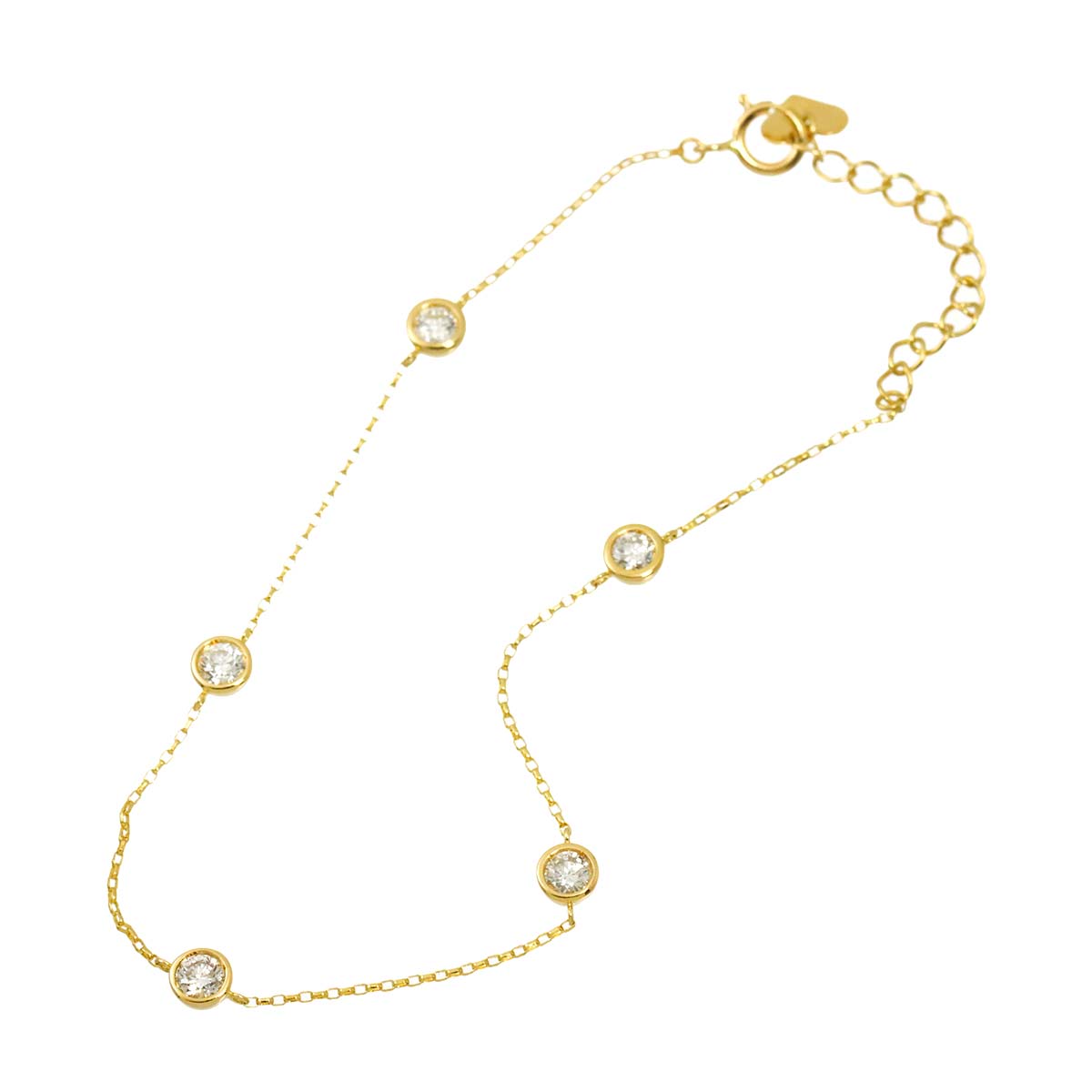 Diamond 0.50ct Bracelet K18 YG Yellow Gold 750
