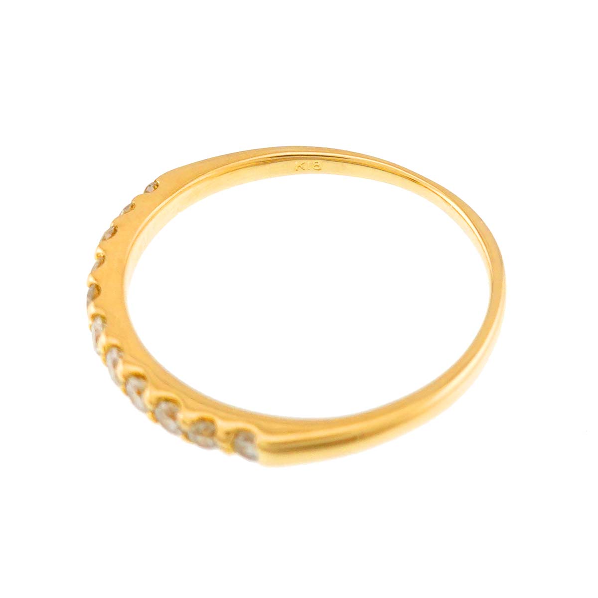 Diamond 0.32ct Ring 18K YG Yellow Gold 750 Size7.25-7.5(US)