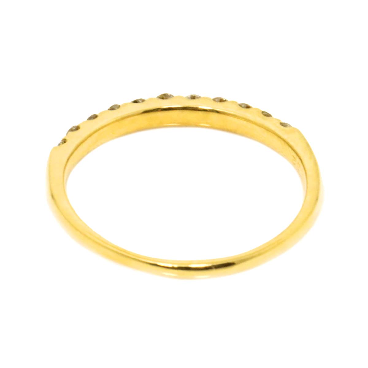 Diamond 0.32ct Ring 18K YG Yellow Gold 750 Size7.25-7.5(US)