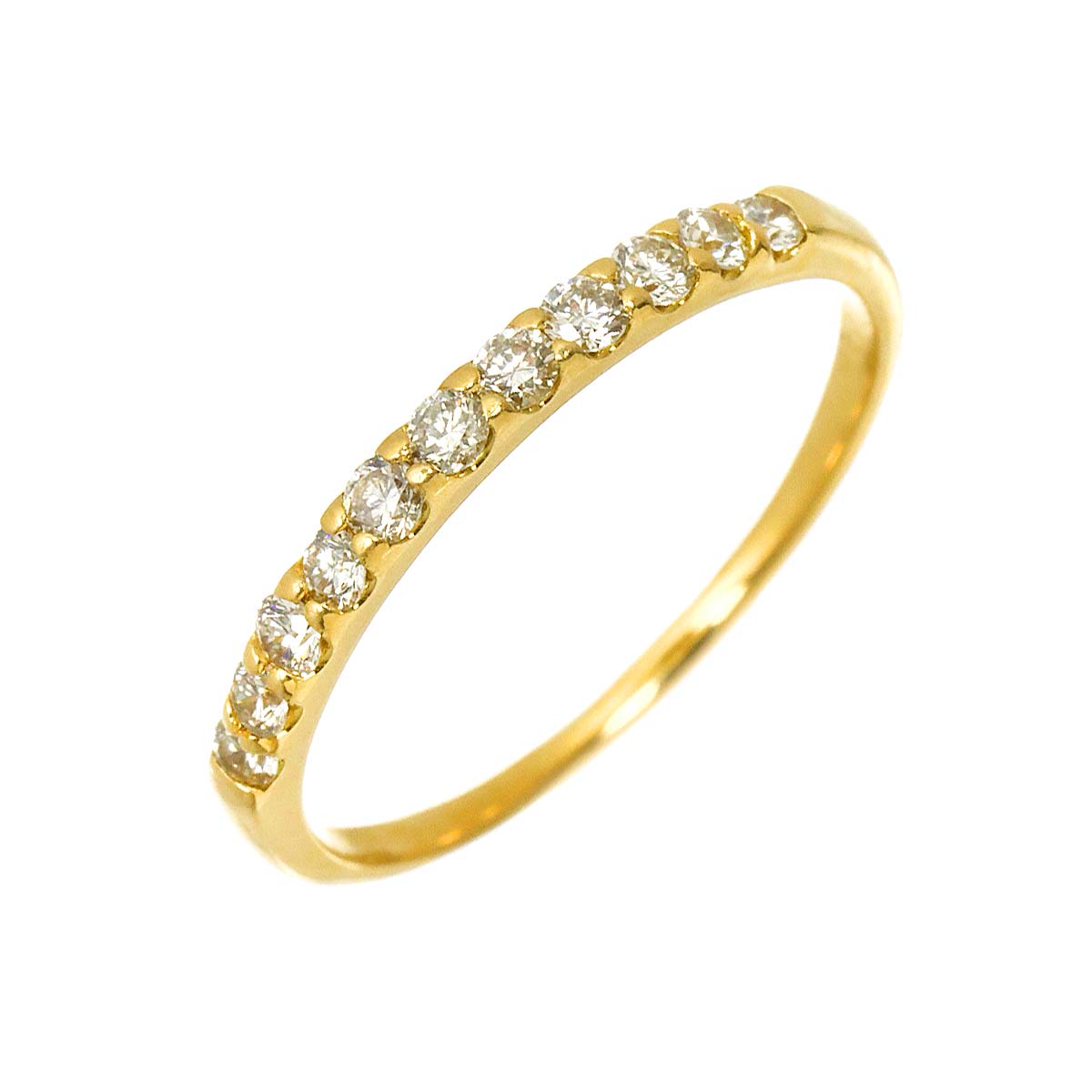 Diamond 0.32ct Ring 18K YG Yellow Gold 750 Size7.25-7.5(US)