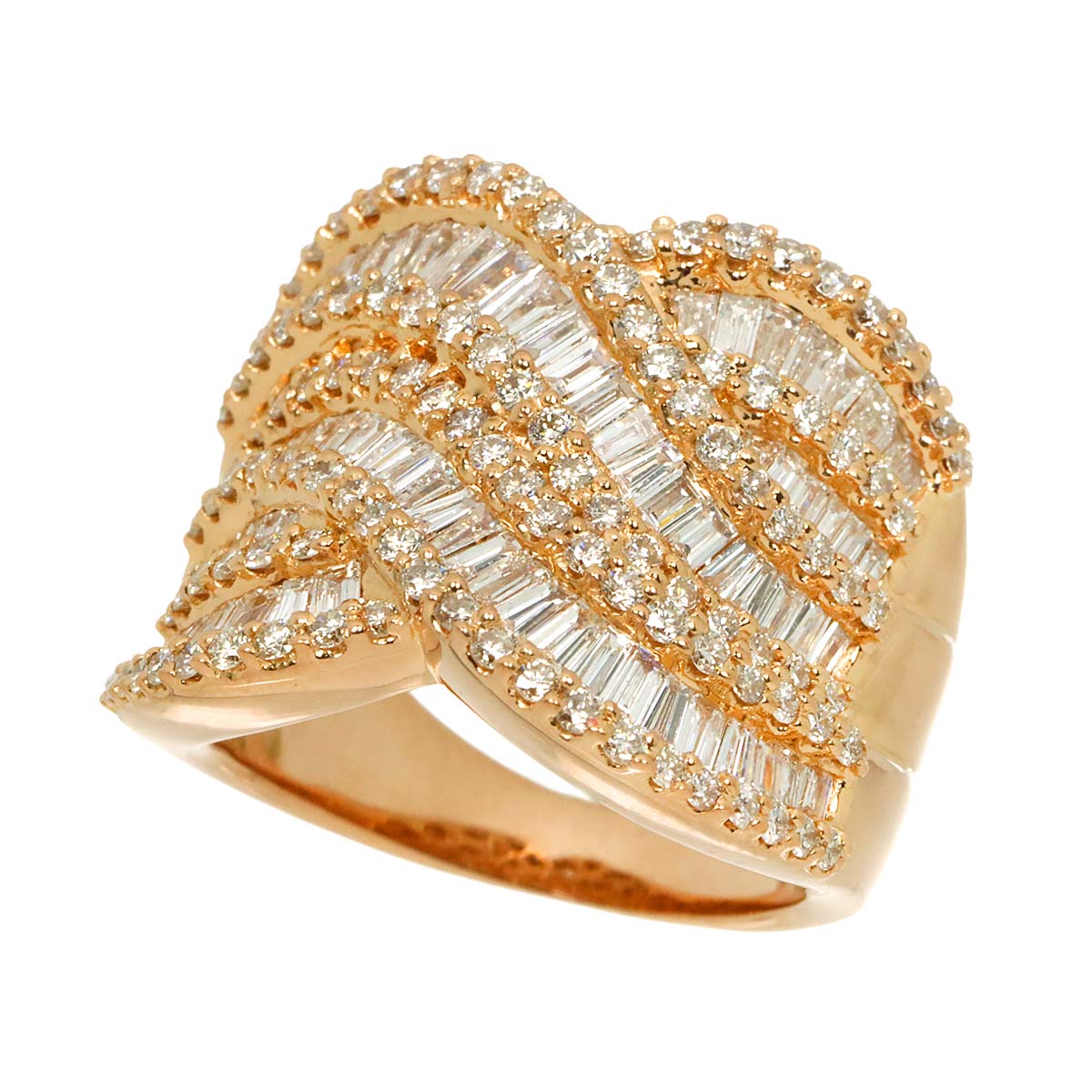 Diamond 2.44ct Ring 18K PG Pink Gold 750 size6-6.25