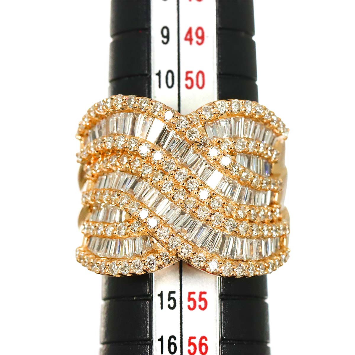 Diamond 2.44ct Ring 18K PG Pink Gold 750 size6-6.25